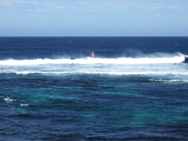 There was just one determined wind surfer