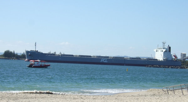 This huge cargo ship dwarfed everything else