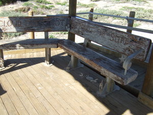 Unique seat at the lookout over Greenough Beach
