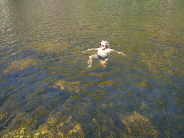 Graham enjoying his refreshing dip 