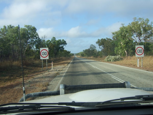 The speed limit in the Northern Territory is 130 kph