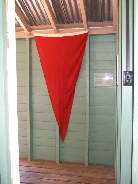 Back in the 1950s this flag was raised to warn of a cyclone