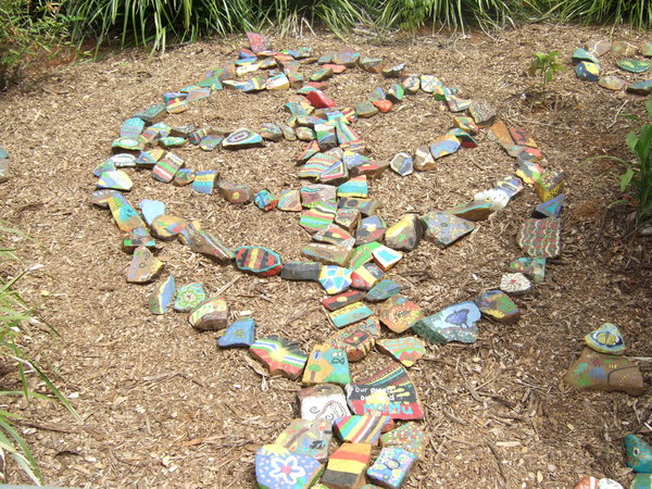 Painted rocks by Mamu Elders and school children