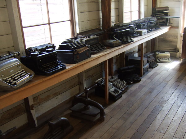 Wonderful array of old typewriters
