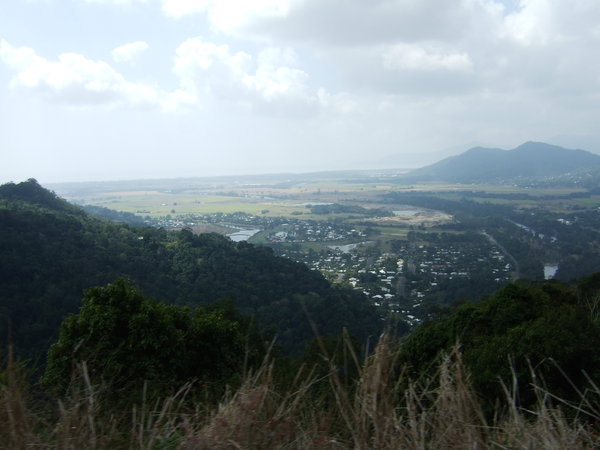 Slightly hazy view back towards Cairns