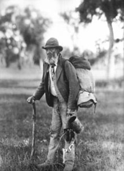 A typical 'swagman' who roamed the outback in the late 1800s