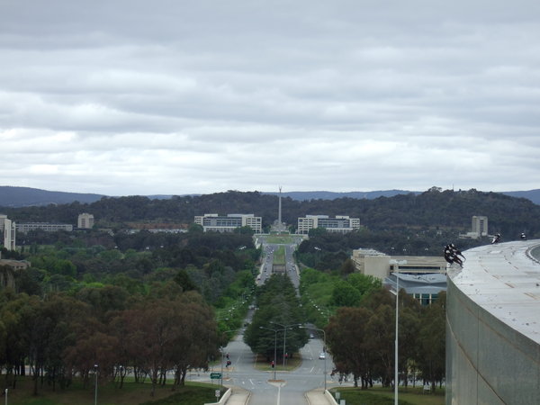 Looking towards the Australian/American Memorial from the roof of Parliament House