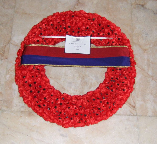 Wreath left by The Queen at the Tomb of the Unknown Soldier
