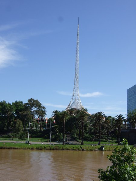 Distinctive tower of Melbourne Arts Centre