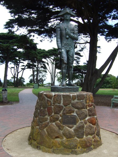 Statue of Matthew Flinders in the park where we picnicked