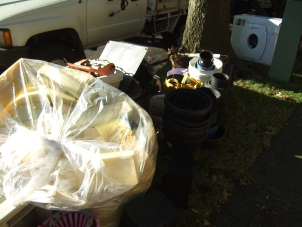 Line of 'hard' rubbish put out for the Council to take away