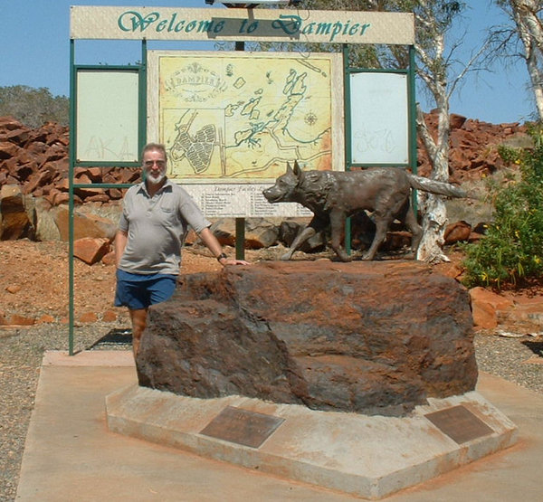 With the famous statue of 'Red Dog' in Dampier 