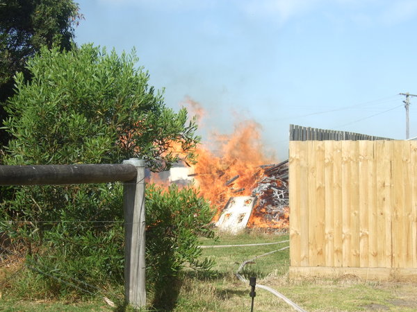 A neighbour had been a bit over enthusiastic building and lighting a huge bonfire