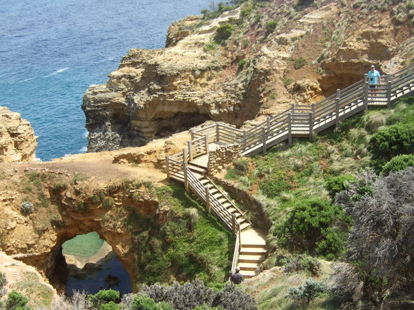 Lots of steps down to another stunning rock formation - The Grotto