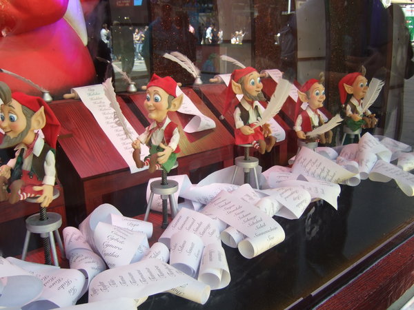 Sections of the Myers store Christmas window