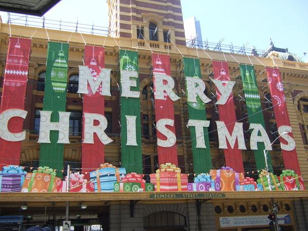 Festive greeting in the city