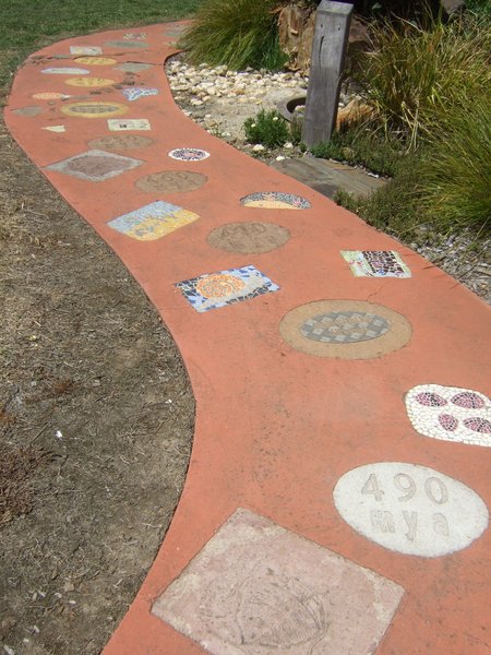 Brilliant 'Fossil Path' at the entrance to Yea Wetlands