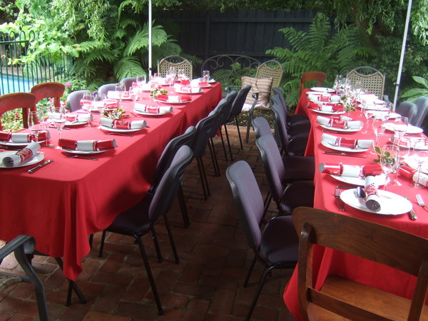 Ready for Christmas Day lunch, the tables were superbly set up