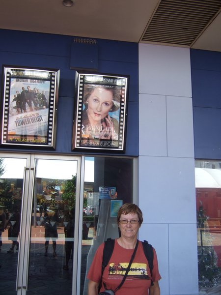 Outside the cinema complex with 'The Iron Lady'