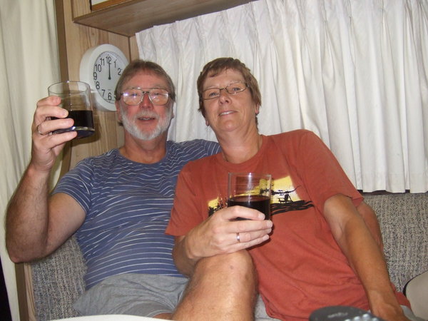 Back in the caravan just in time to toast in the new year