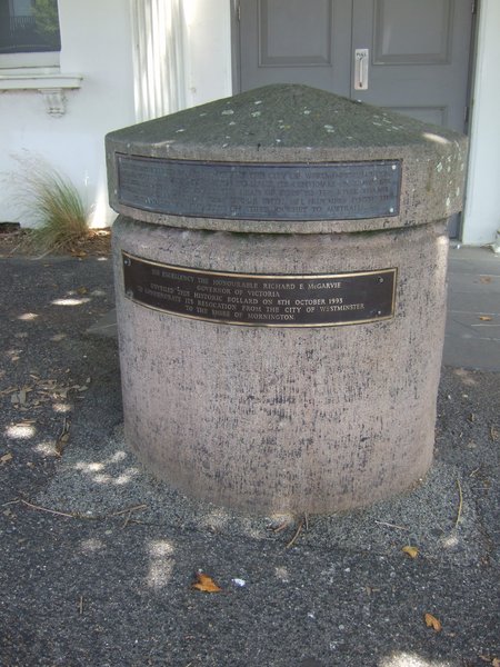 An historic bollard, which formerly stood in outside Millany Prison in London