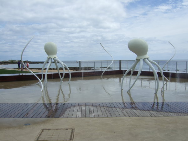 Octopus fountains on the foreshore in Burnie