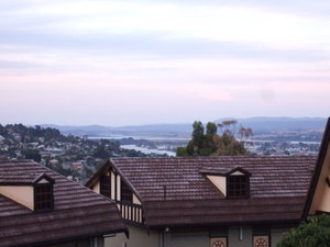 View from the motel balcony across Launceston