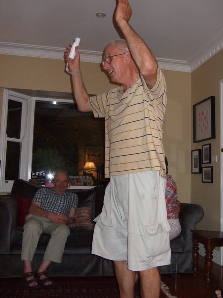 David having fun with the Wii machine