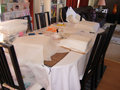 Under wraps - the two wedding cakes still in the early stages of being decorated