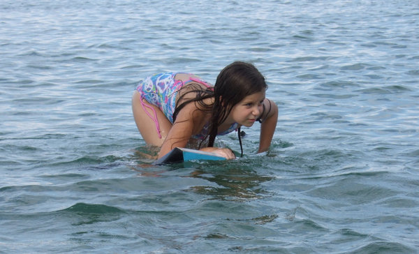 Amy looks to be an expert on the boogie board
