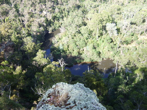 Steep drop down to the Tyers River