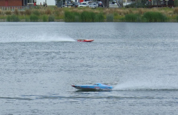 The local model powerboat club were making the most of a lovely Sunday afternoon