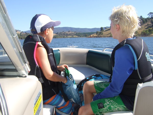 Lochie and Will enjoying the ride