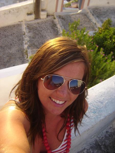 Enjoying the Santorini Sun