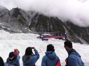 Landing spot on glacier
