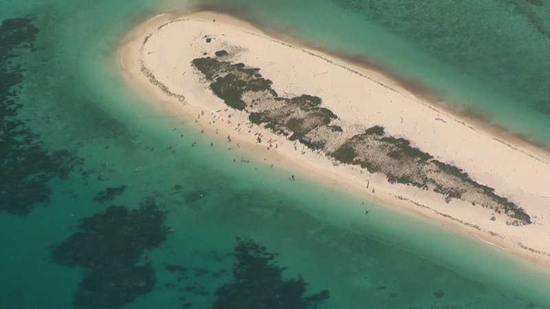 Sand bank beside Small island beside Michaelmas Reef