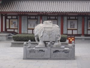 Wild Goose Pagoda - Elephant sculpture