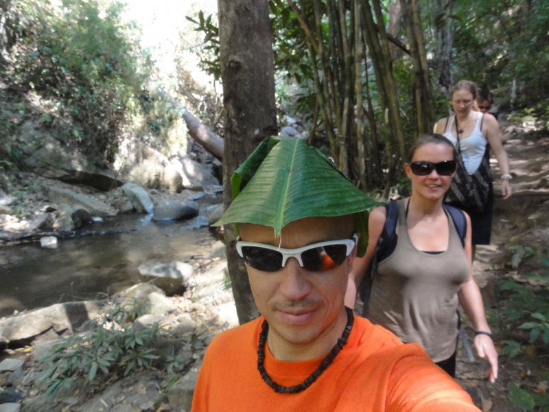 Jungle walk - leaf hat