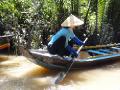 Mekong Delta - lady paddling.