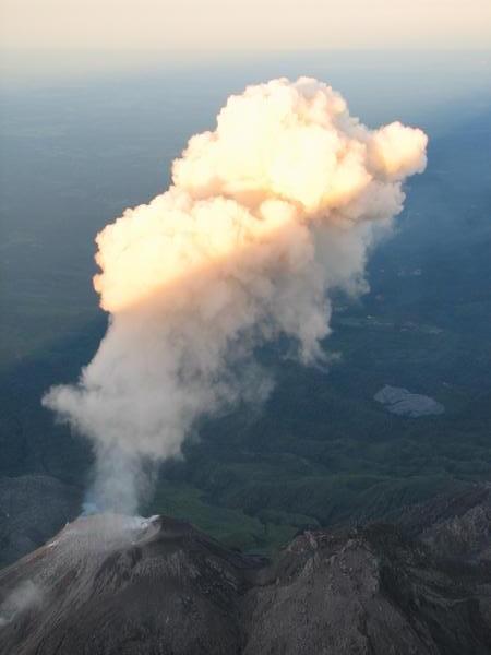 Then Santiaguito erupting