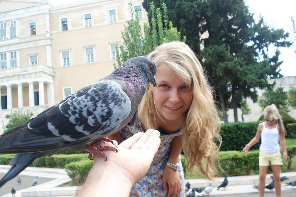 Karina makes a friend in Athens