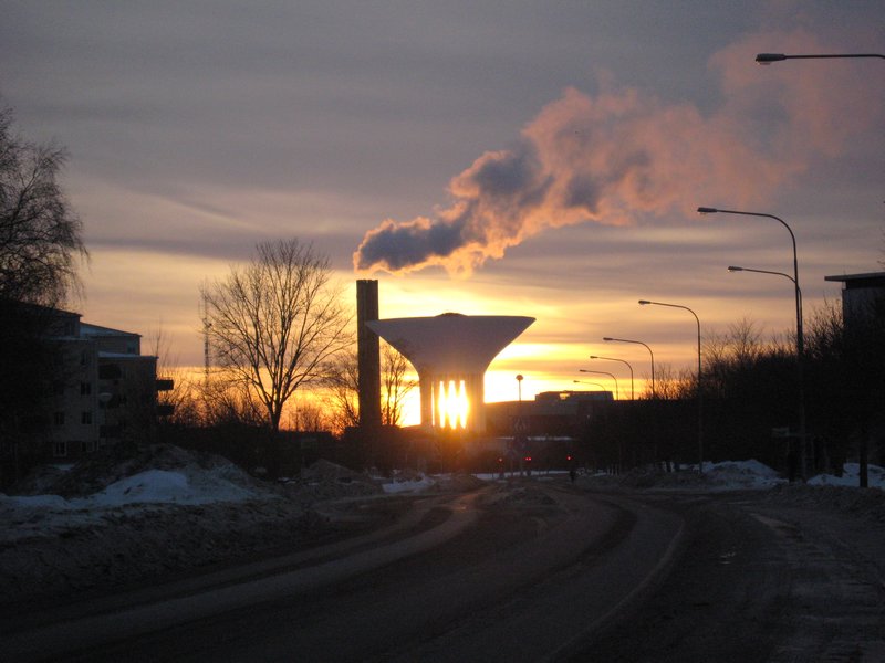 Uppsala Water Tower at sunset