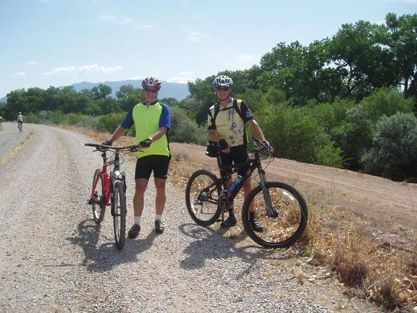 Ed and Dad biking the Rio Grande