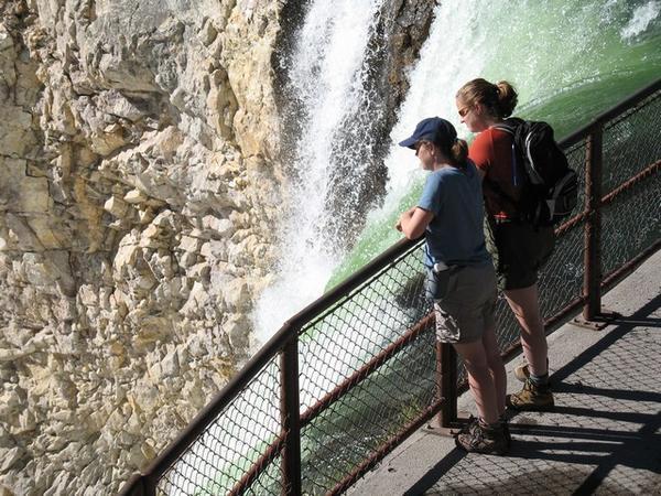 Shannon and Nancy at Yellowstone Falls