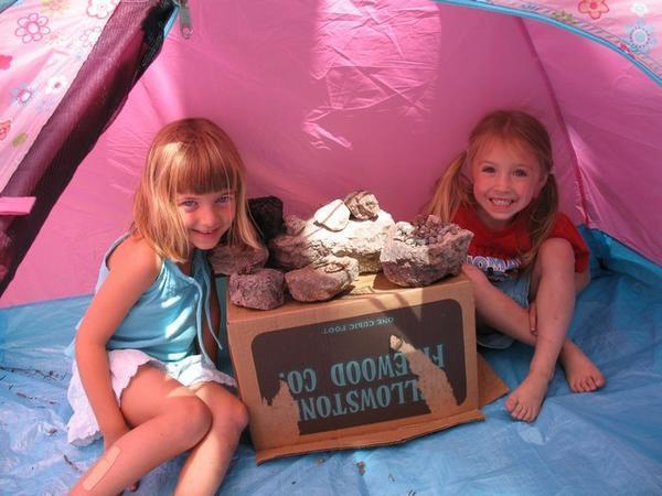 Danielle and Nicole in their Rock Shop at the Canyon Village Campground