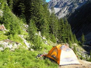 Tent View Glacier Basin Trail