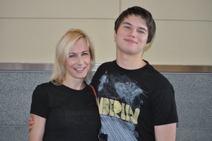 Mom and Josh at the airport with me