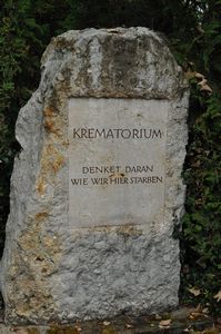 stone at the entrance to the crematorium