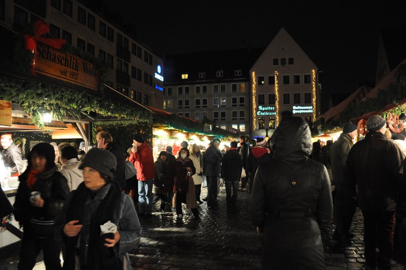 market stalls at night