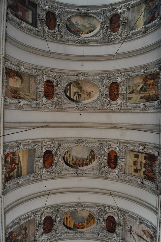 the ceiling in the Salzburg Cathedral